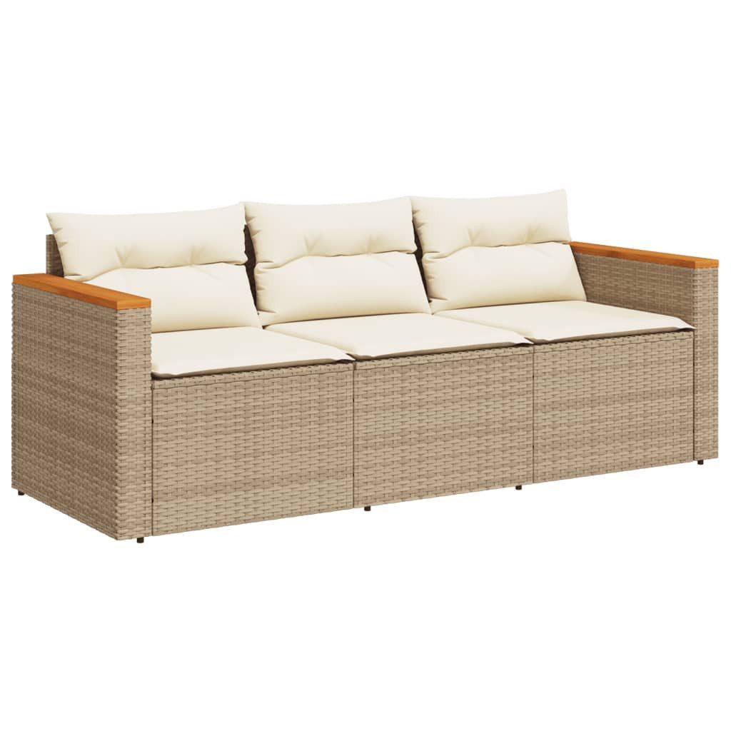 vidaXL Loungesofa Gartensofa mit Kissen 3-Sitzer günstig online kaufen