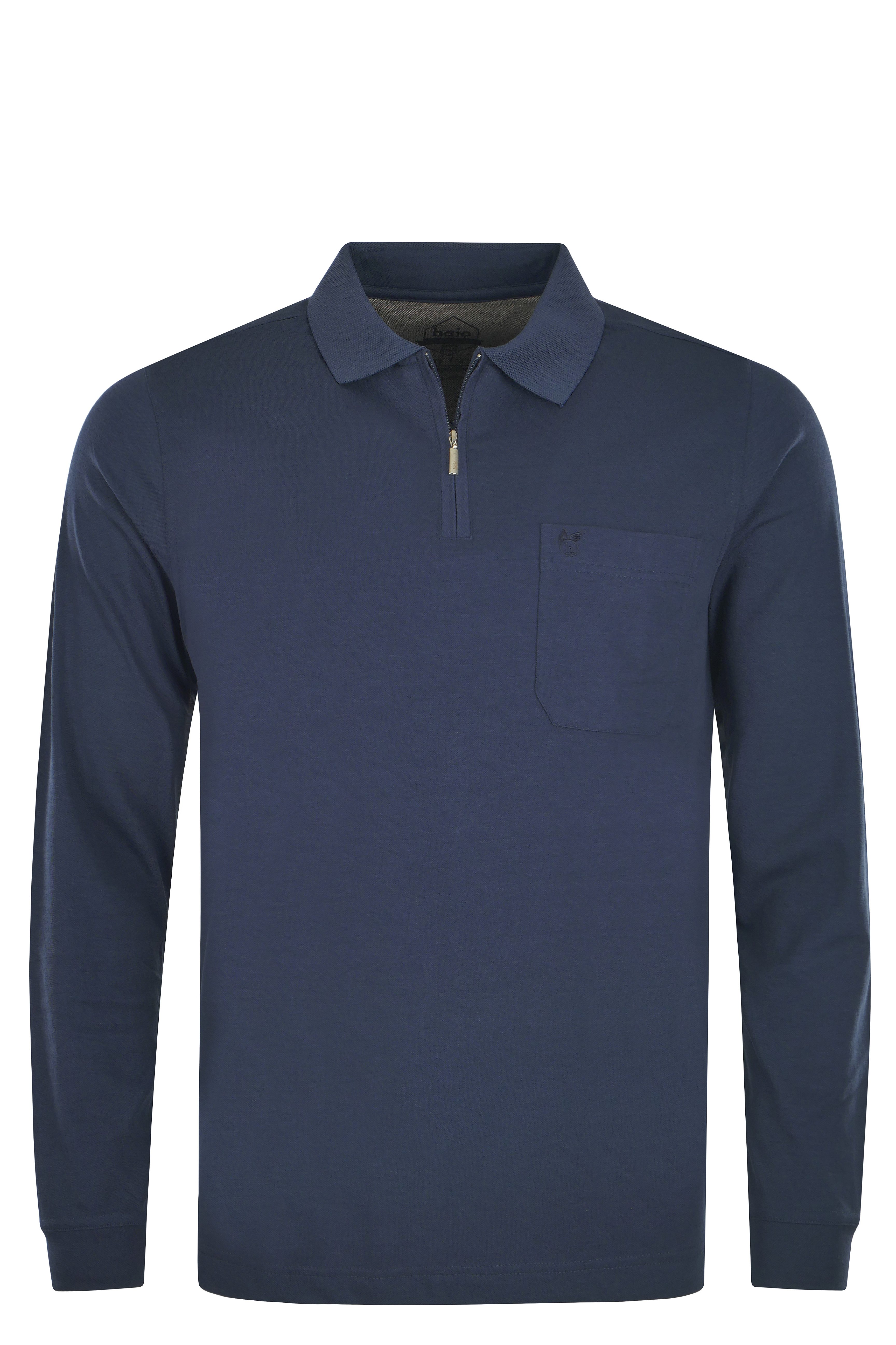 Hajo Langarm-Poloshirt Softknit-Poloshirt in Minimaldessin günstig online kaufen