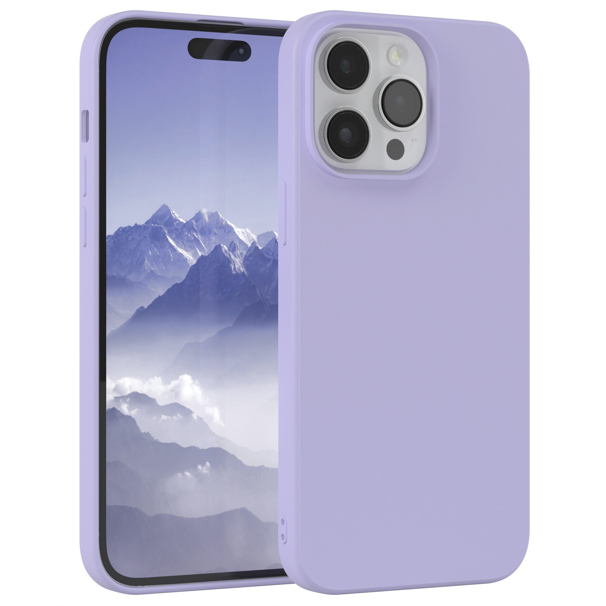 EAZY CASE Handyhülle für Apple iPhone 14 Pro Max Hülle Silikon 6,7 Zoll, Silikonhülle stoßfest Smart Slimcover Case Dünn Blau Lila