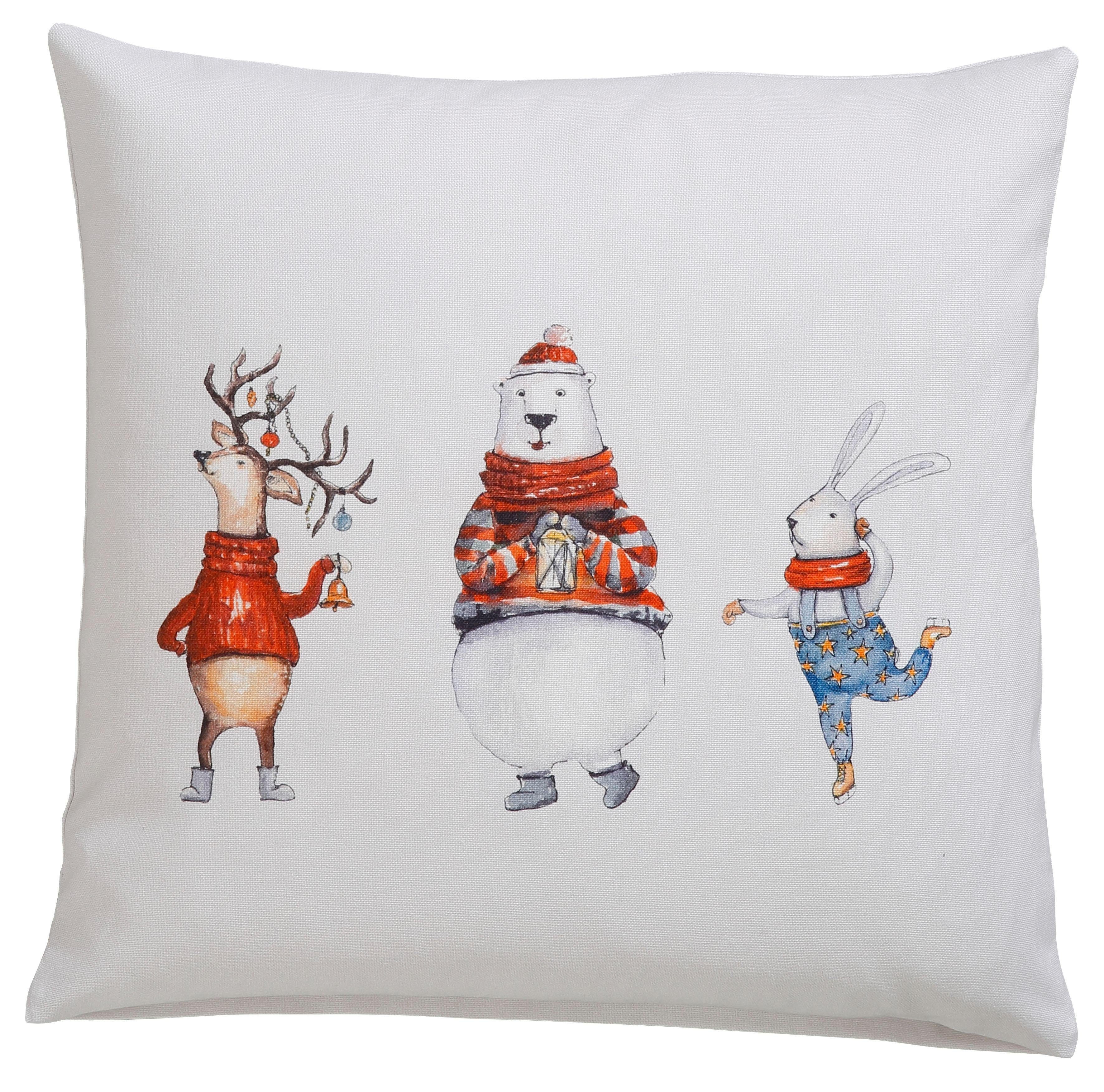 CASATEX Kissenhüllen Funny animals, Weihnachtsdeko, (2 Stück)
