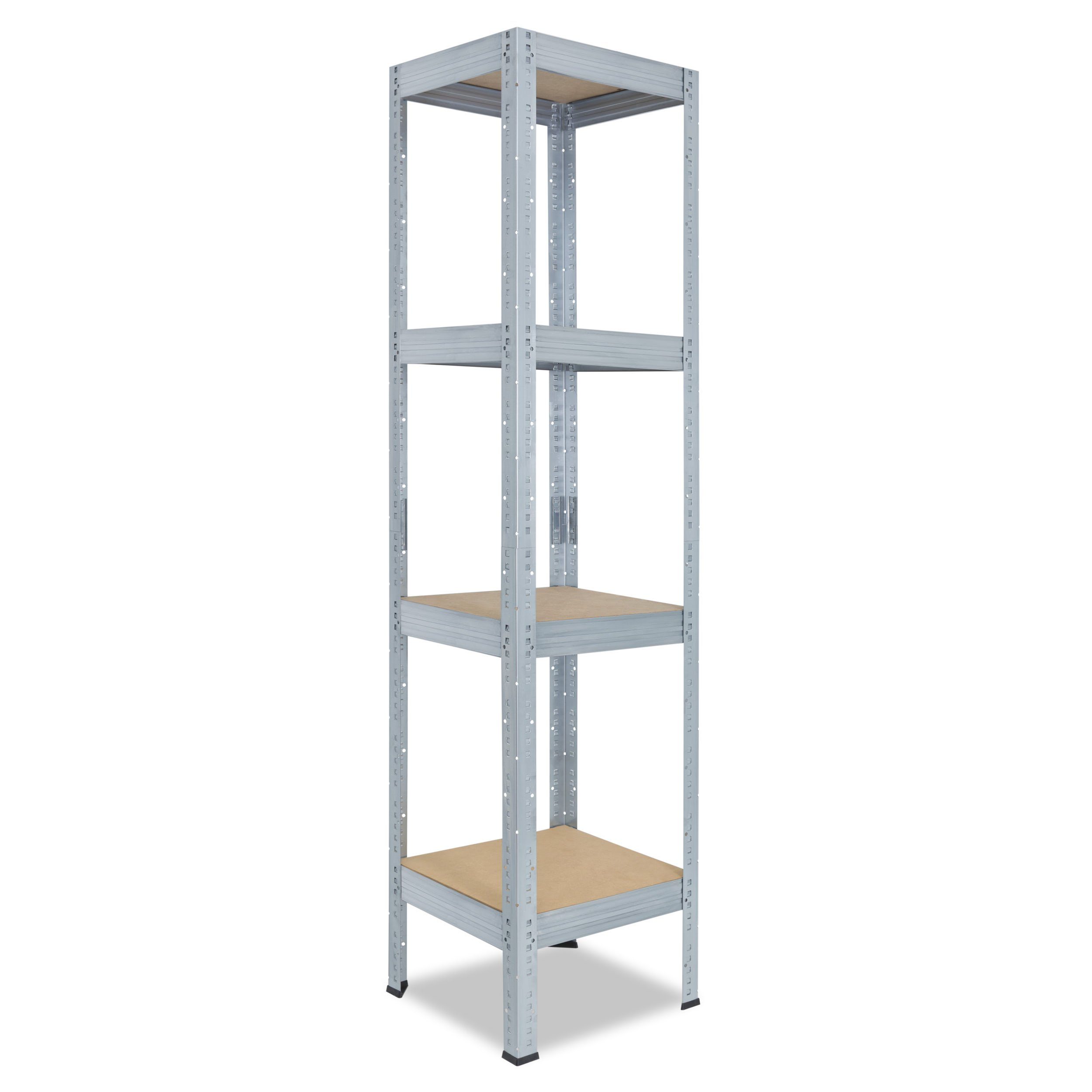 shelfplaza Schwerlastregal PROFI, 200x50x50cm verzinkt, Metallregal 4 Böden mit je 200kg Tragkraft, als Kellerregal, Garagenregal, Werkstattregal & Regal Lagerregal, Steckregal Metall Regale