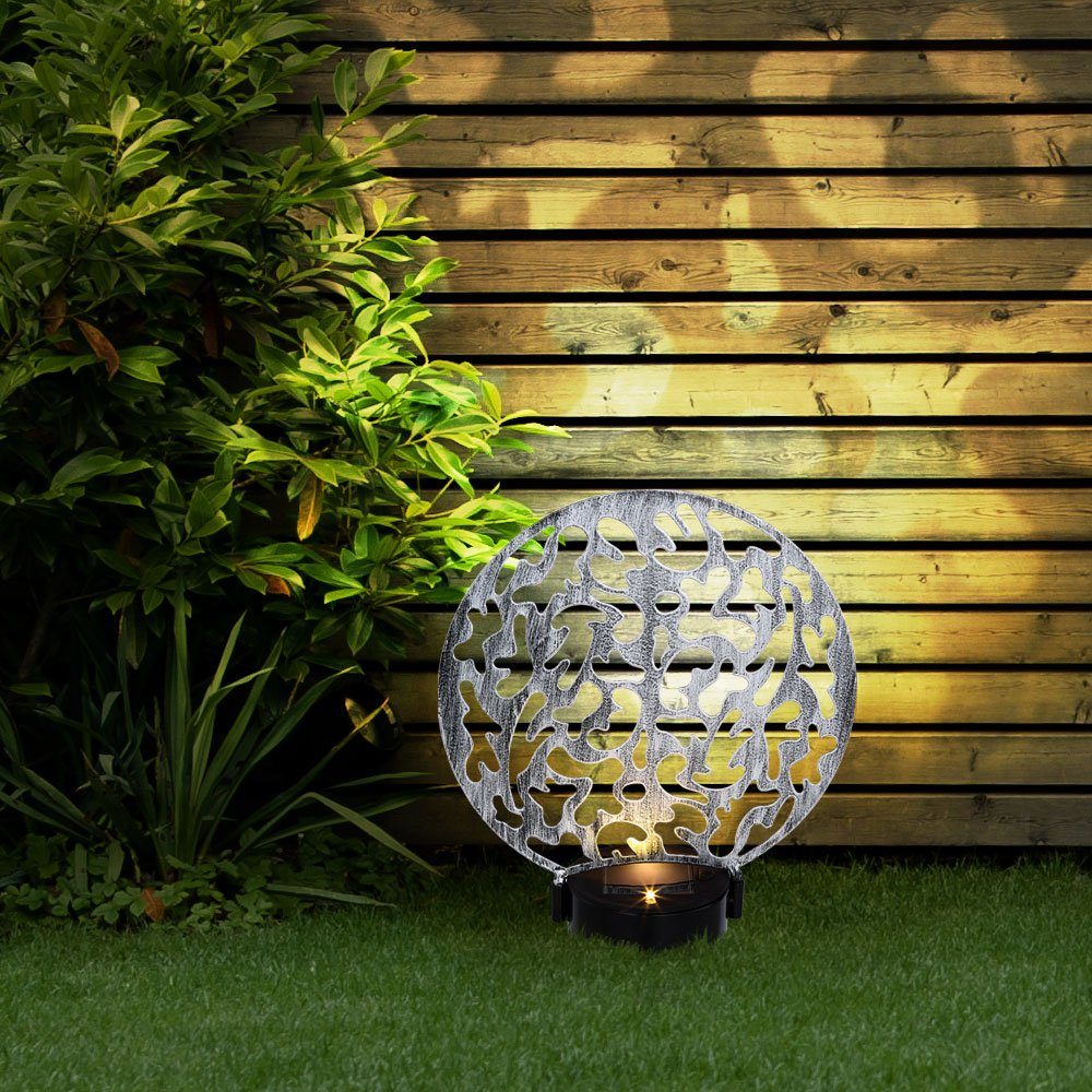 Globo LED Solarleuchte, LED-Leuchtmittel fest Solar Erdspieß rund Außenlampe Warmweiß, verbaut, Gartendeko Steckleuchte Solarlampe