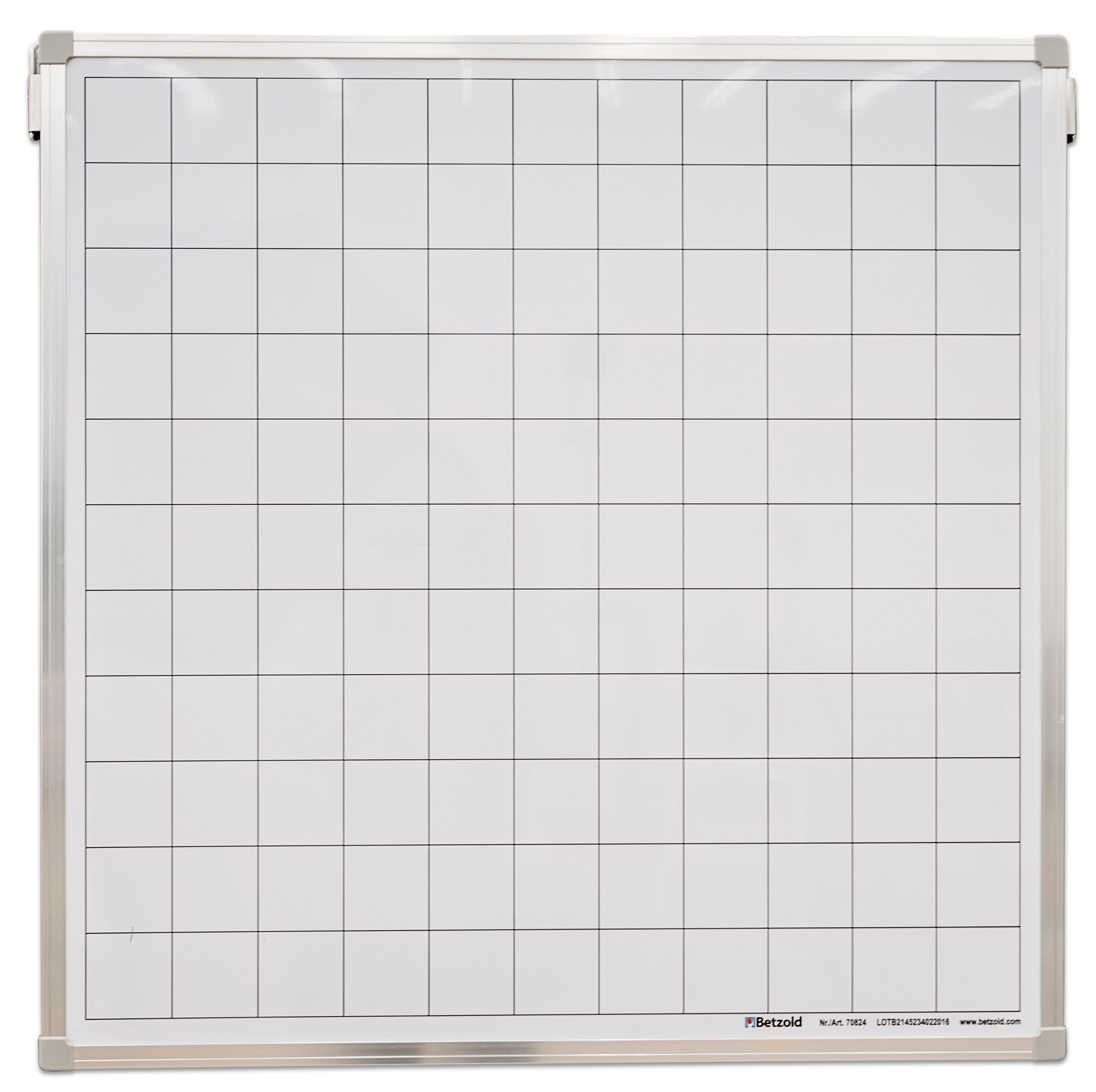 Betzold Tafel Blanko-Tafel mit Raster - magnetisches Whiteboard quadratische Felder