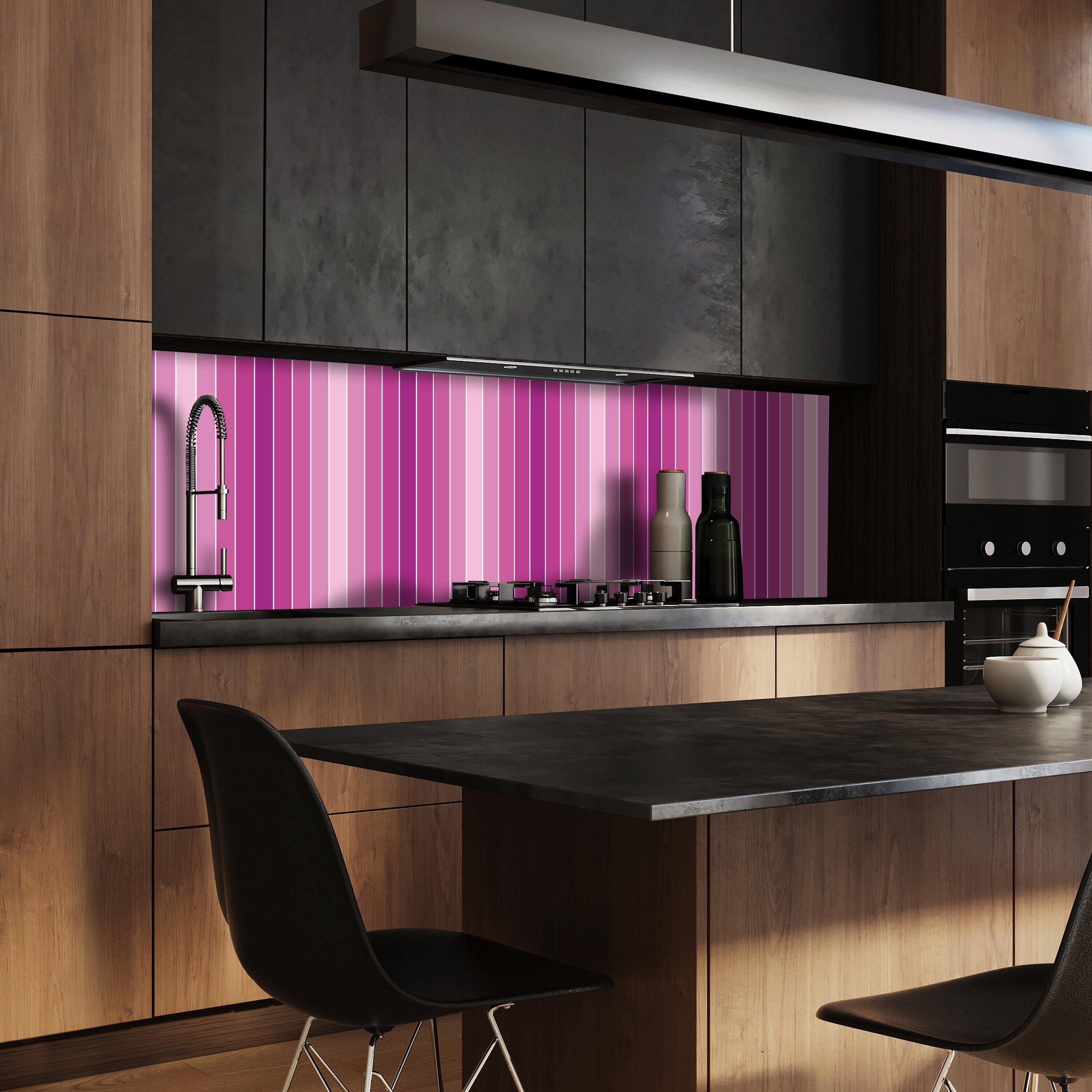 wandmotiv24 Küchenrückwand Pink Muster, (1-tlg), Premium Hartschaum Nischenrückwand in versch. Größen
