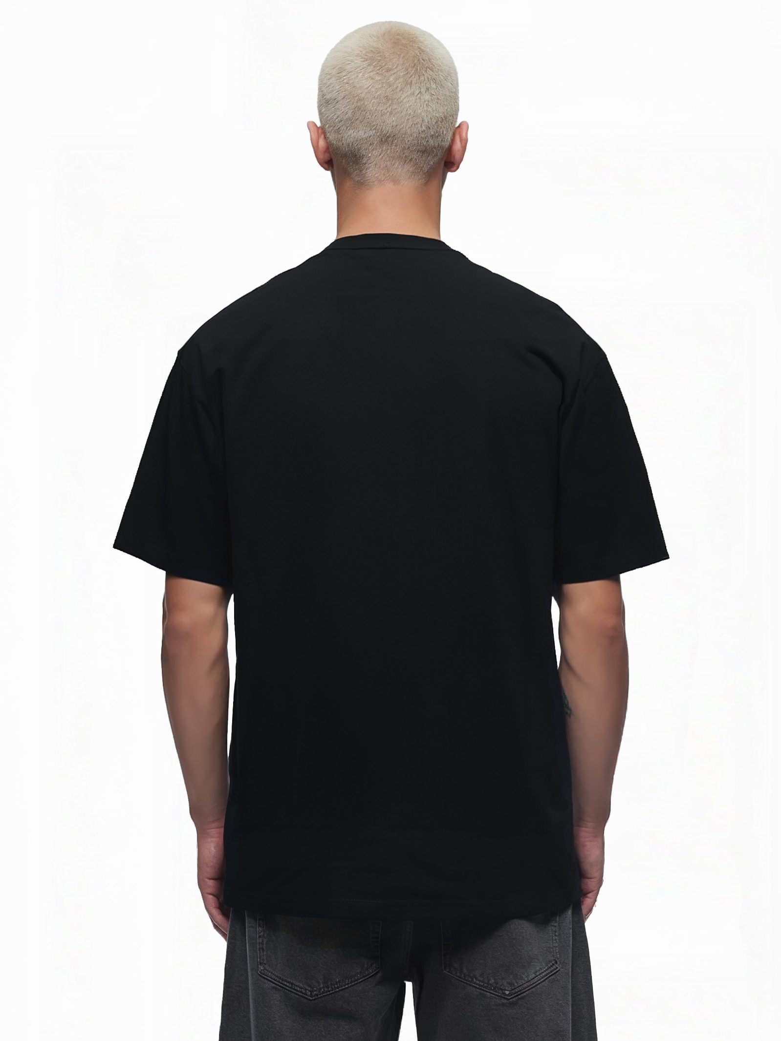 trueprodigy Oversize-Shirt Haram Logostickerei Rundhals dicker Stoff