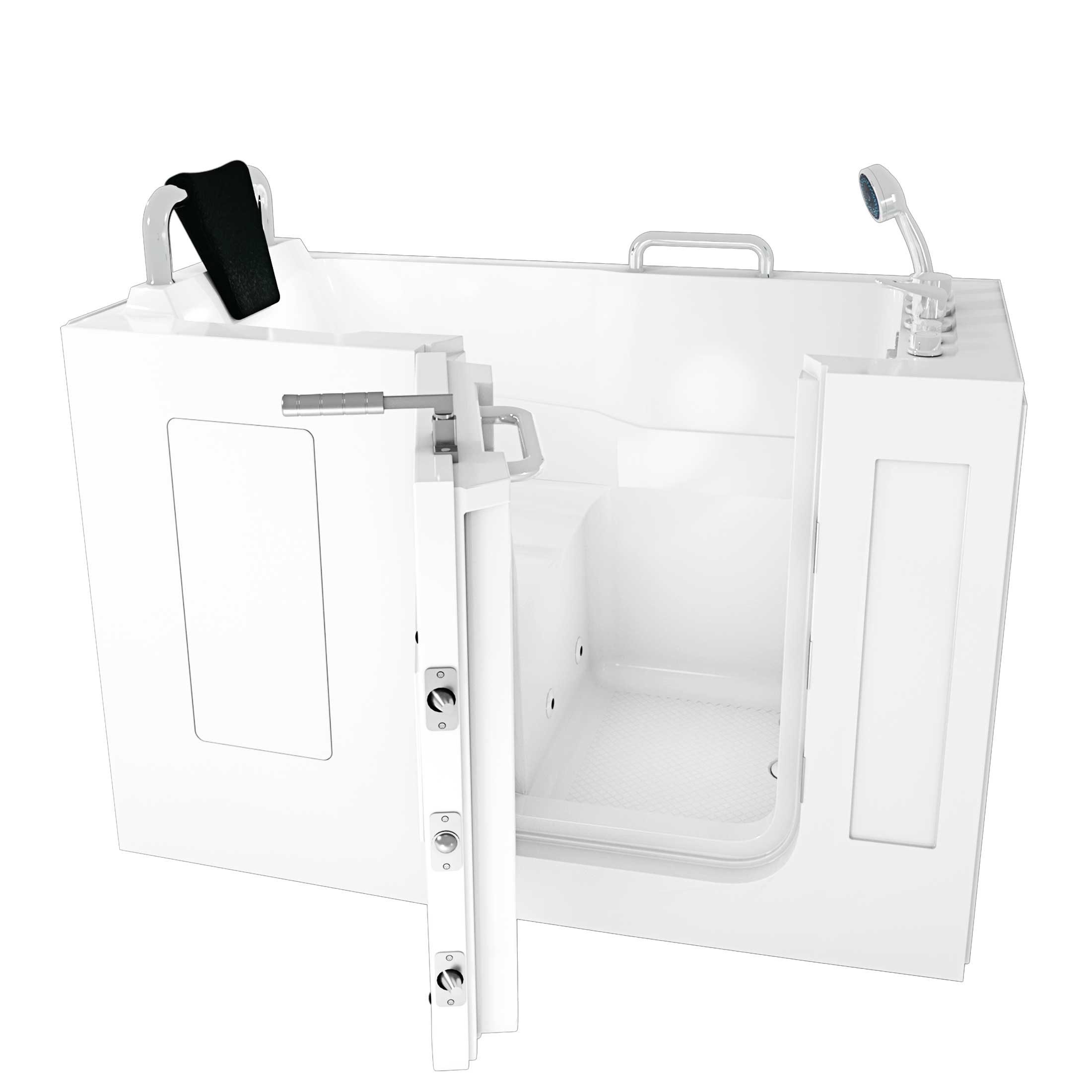 AcquaVapore Whirlpool-Badewanne Sitzwanne Whirlpool Badewanne mit Tür S07WP-B-L 140x76cm, (1-tlg), mit Ablaufgarnitur