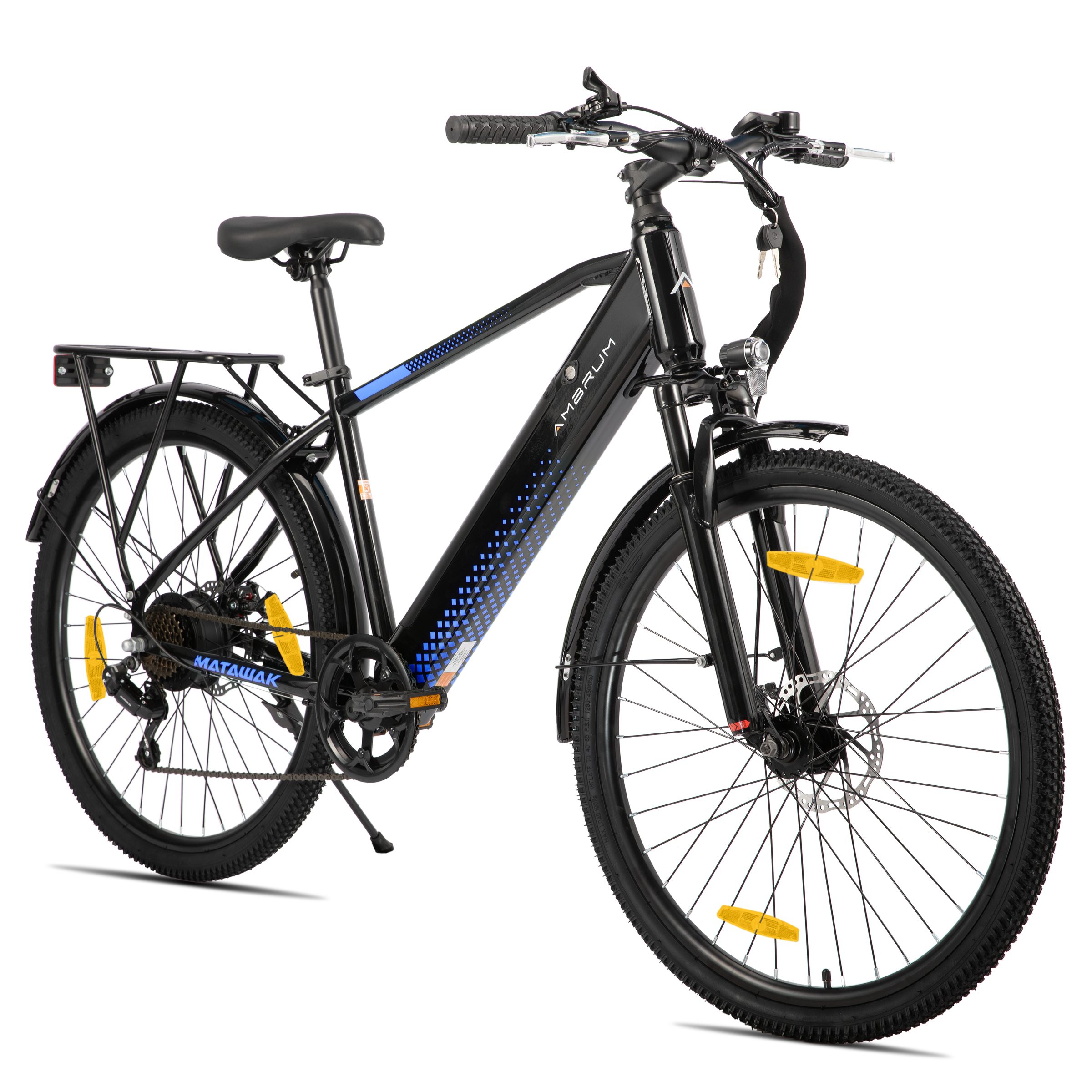 HILAND E-Bike 26" Elektro-Citybike 250W 10,4Ah mit Gepäckträger für Pendeln & Touren, Heckmotor, 374,4 Wh