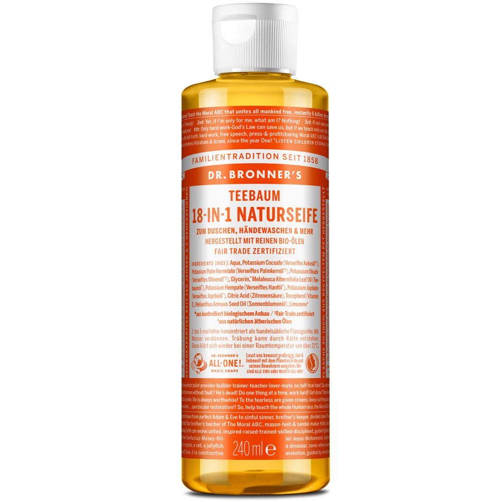 Dr. Bronners Handseife -IN- Naturseife Teebaum, 240 ml