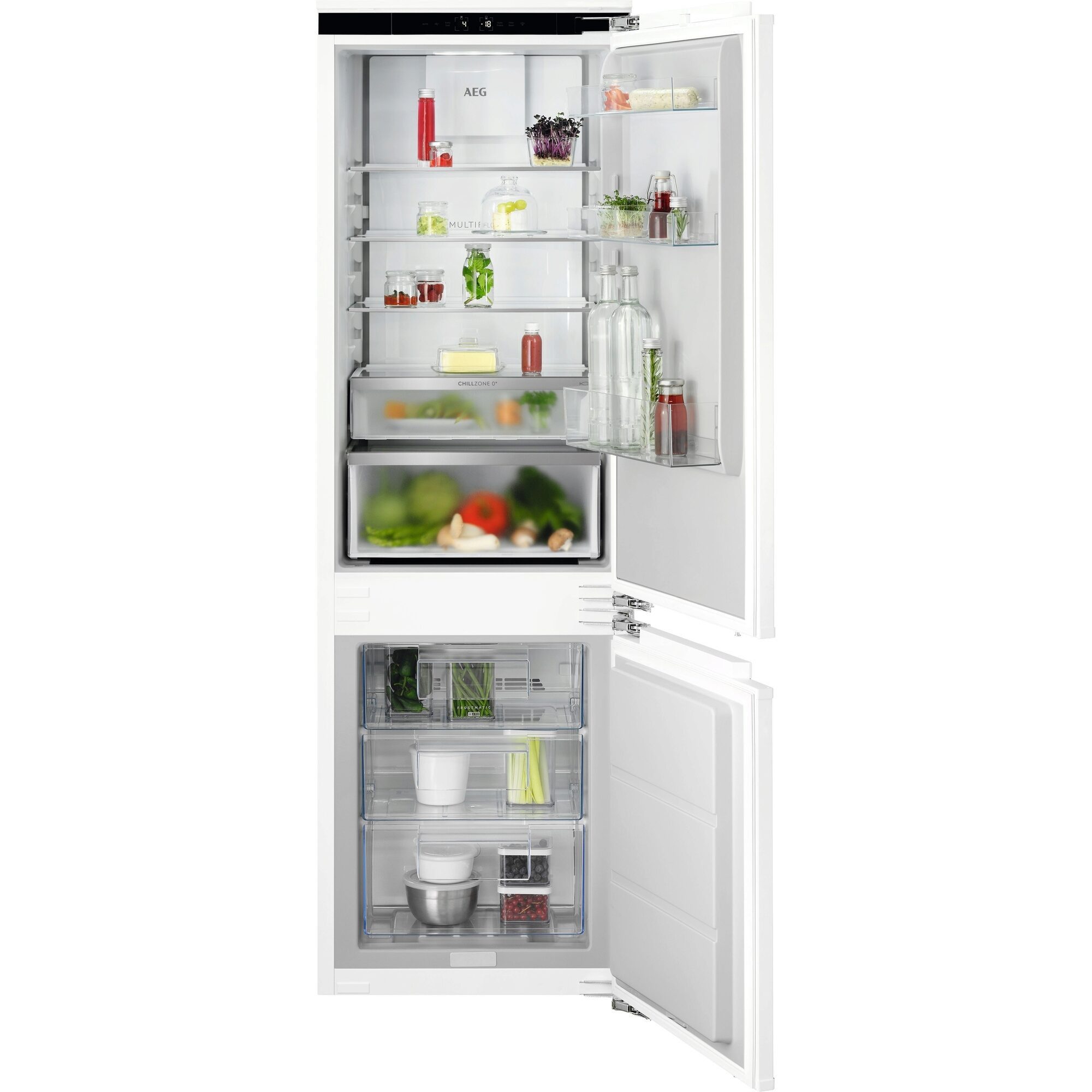 AEG Einbaukühlgefrierkombination 7000 TC7CS181AF, 176,9 cm hoch, 55,7 cm breit, KI CoolAssist: passt Kühlung automatisch an Alltag, Einkauf, Urlaub an