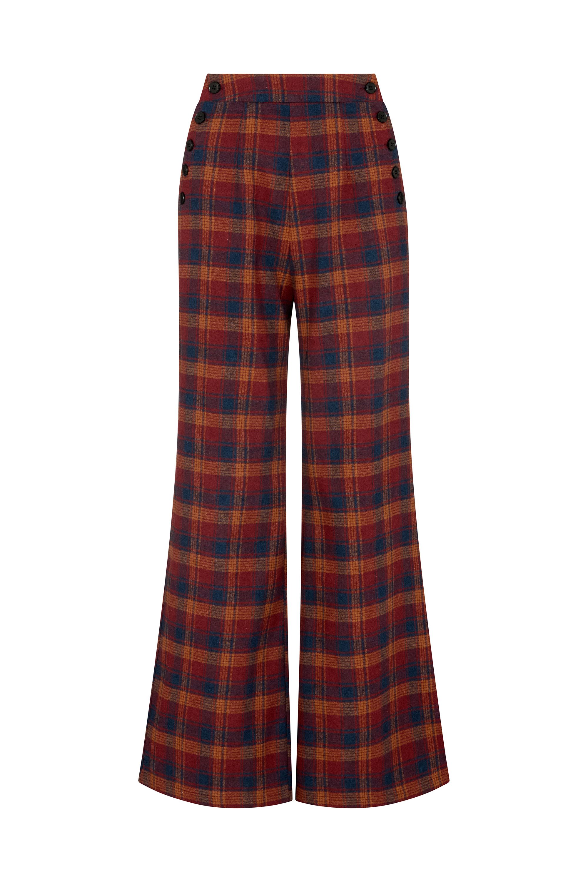 Lily and Lionel Jerseyhose Damson High Waisted Tartan Print Trouser Damen günstig online kaufen