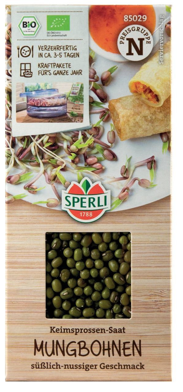Sperli Kräutersamen Sperli BIO Keimsprossen-Saat Mungbohnen, Bio