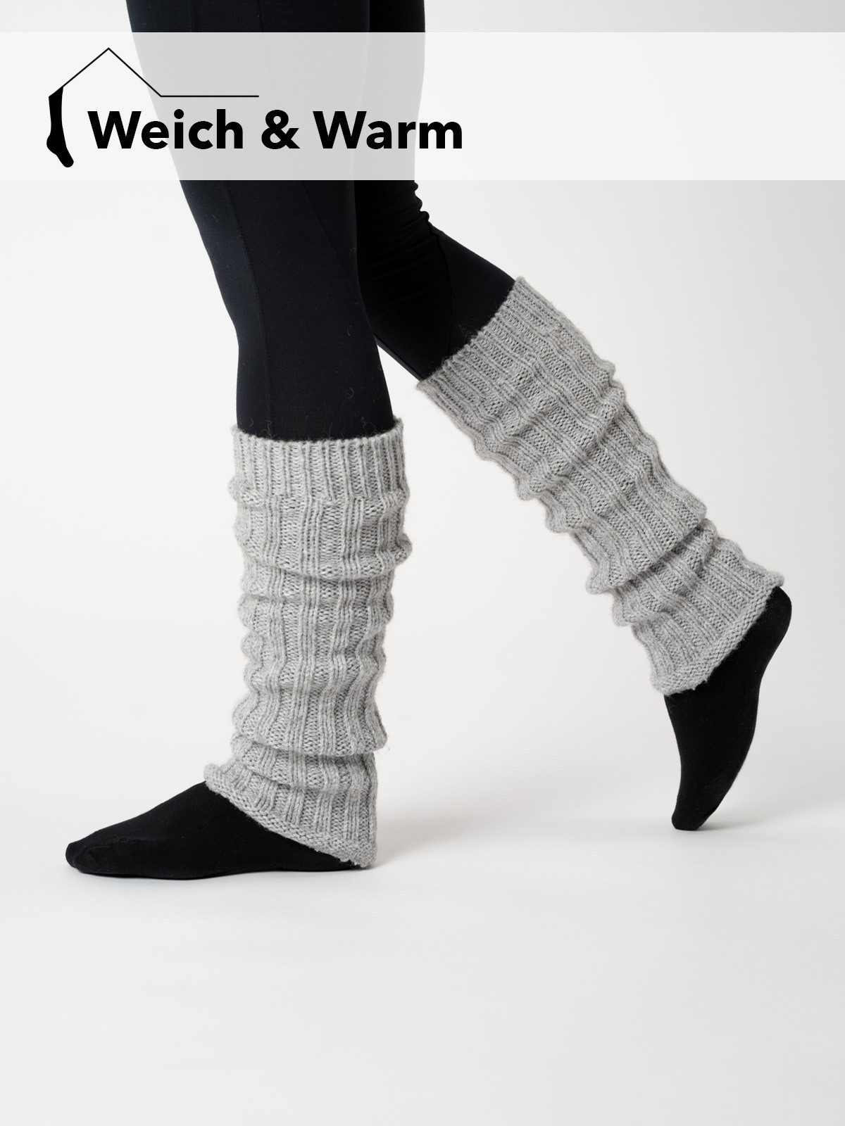 HomeOfSocks Beinstulpen Alpaka Stulpen Damen aus Wolle Grobstrick Leg Warmer Hoher Tragekomfort dank Gummibund Höhe verstellbar
