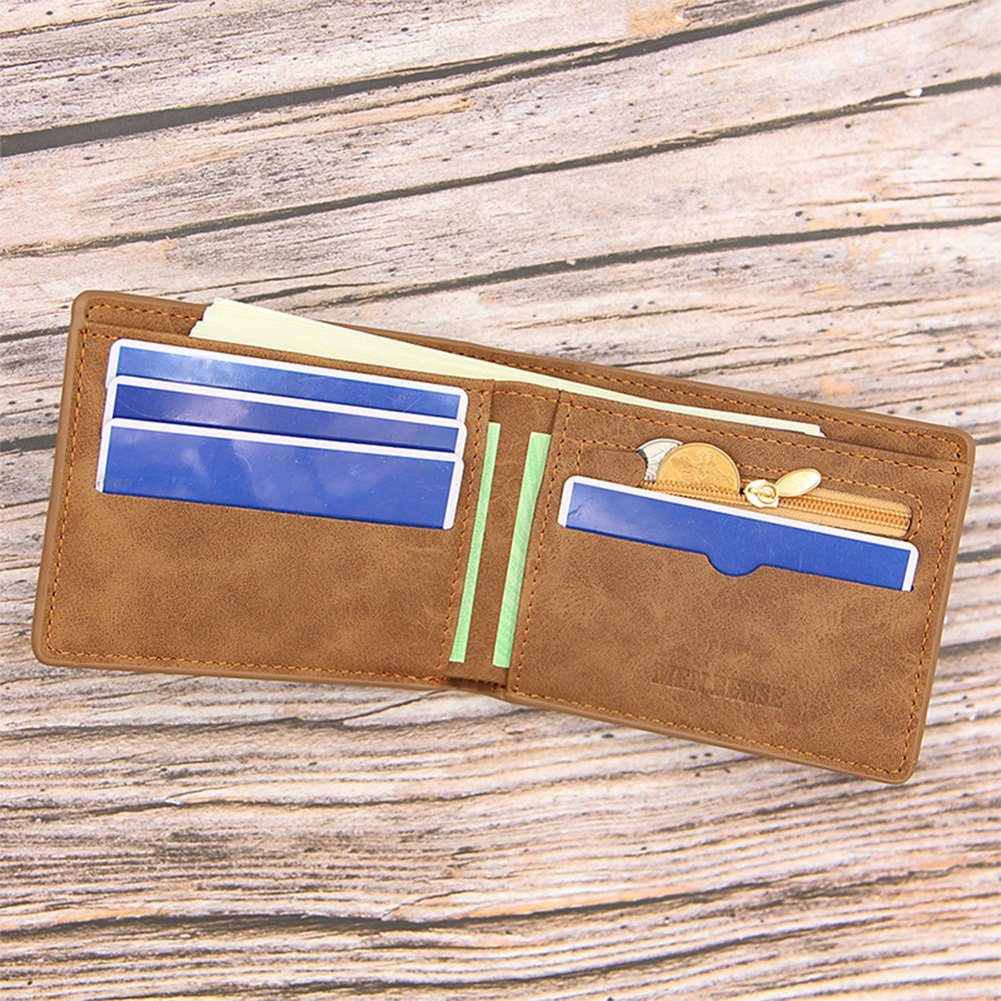Bifold-Geldbörse,Kurzer Geldbeutel,Portemonnaie Gefrostete Geldbörse brown Blusmart Brieftasche Brieftasche,