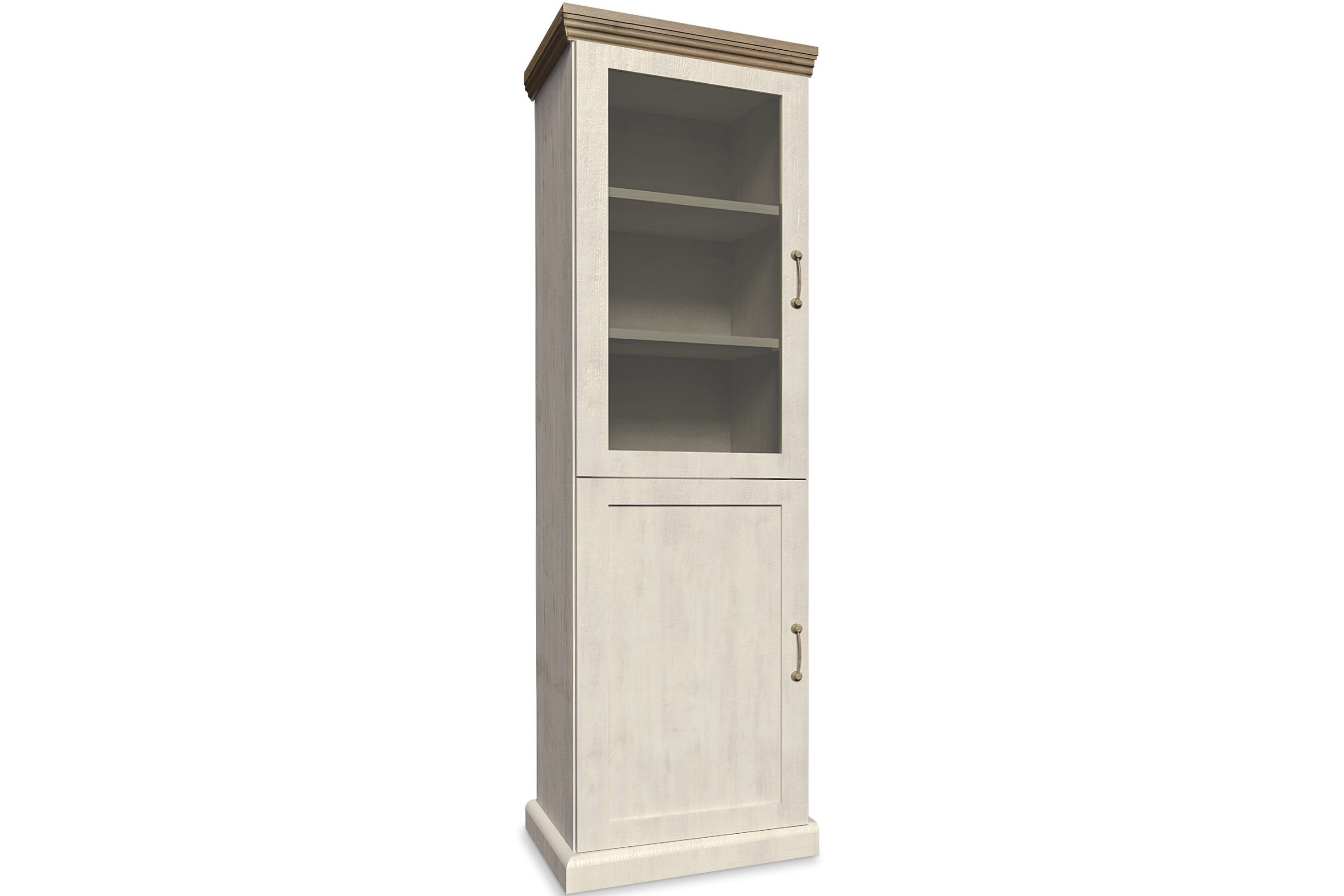 KONSIMO® Glasvitrine ARVEN Vitrine mit Türen,mit Einlegeböden,Englischer Stil,mit Glastür