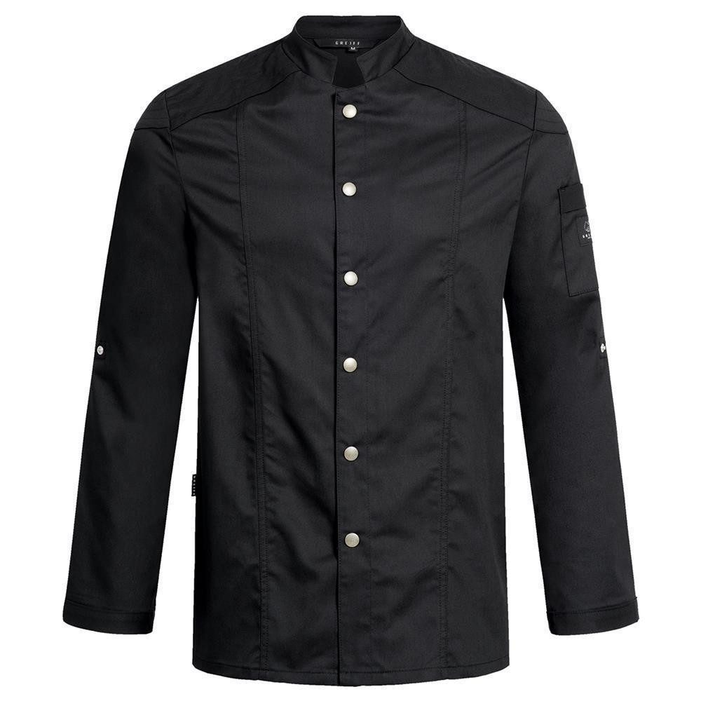 GREIFF Kochjacke Greiff GASTRO MODA Cuisine Herren Kochjacke Bikerstyle Schwarz