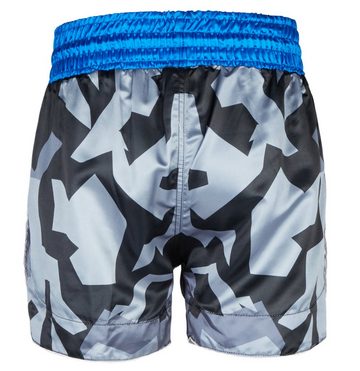 BAY-Sports Sporthose SquareCamo Muay Thai Kick Hose Shorts Thaiboxhose Thaiboxen Kickboxen (kurz) moderne sublimierte Hose mit kräftigen Farben