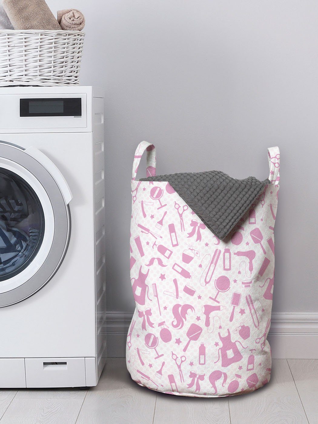Schönheit Abakuhaus Muster Feminin für Wäschekorb Kordelzugverschluss Griffen Zubehör mit Waschsalons, Wäschesäckchen