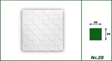 Hexim Wanddekoobjekt Nr.28 (2 qm Styropor Deckenplatten - große Auswahl 50x50cm XPS Wand- und Deckenverkleidung Platten Dekor formfest)