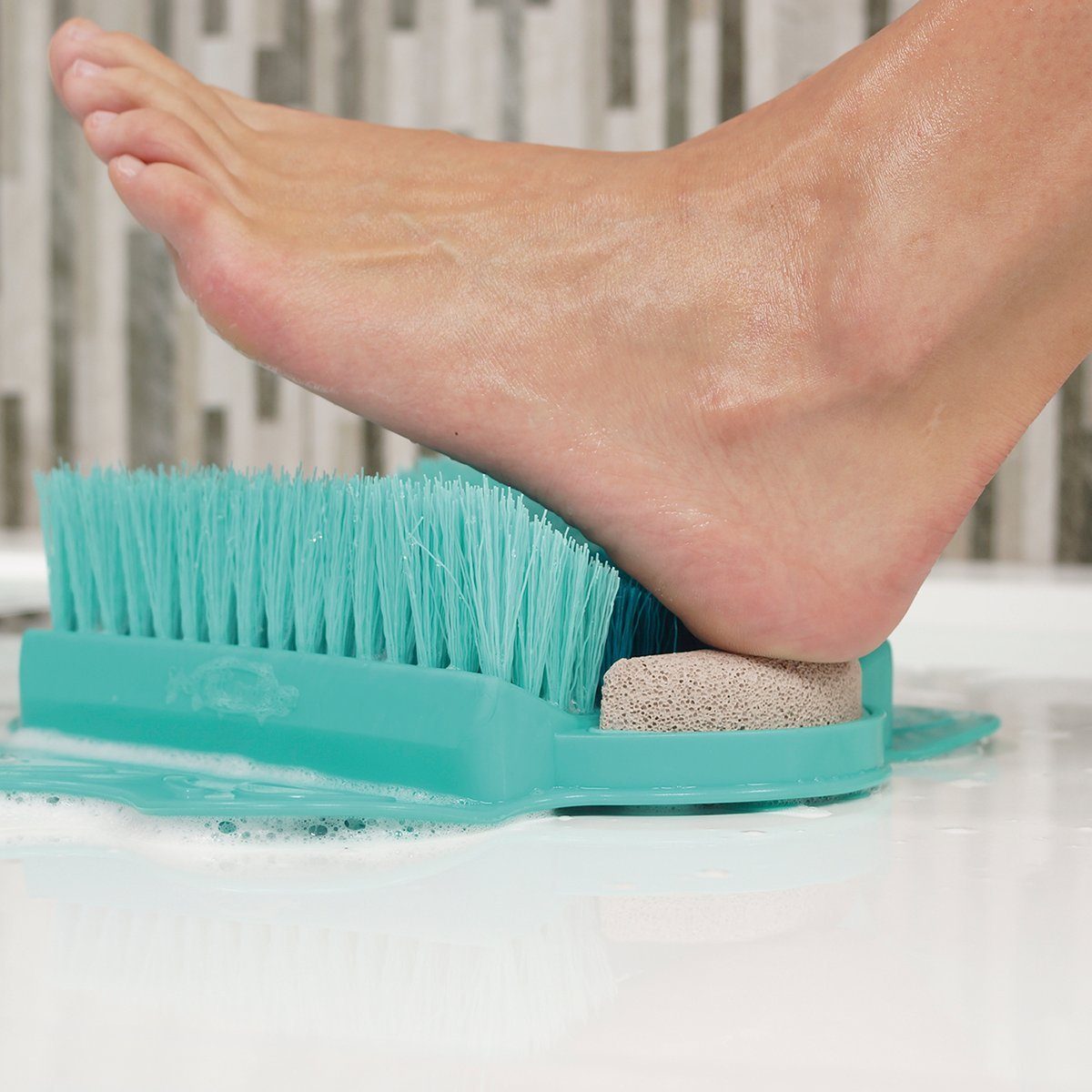 Starlyf Fußbürste Foot Fußpflege und mit Bimsstein 2in1 Badewanne für Fußreiniger Dusche 1-tlg., Pad, Spa Fußbürste