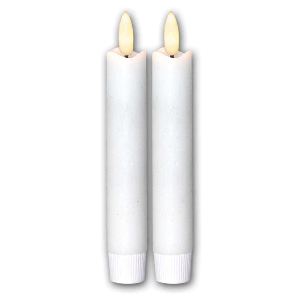 STAR TRADING LED-Kerze LED Stabkerzen "Flamme", 4er Set, weiß, 15x2cm, warmweiß