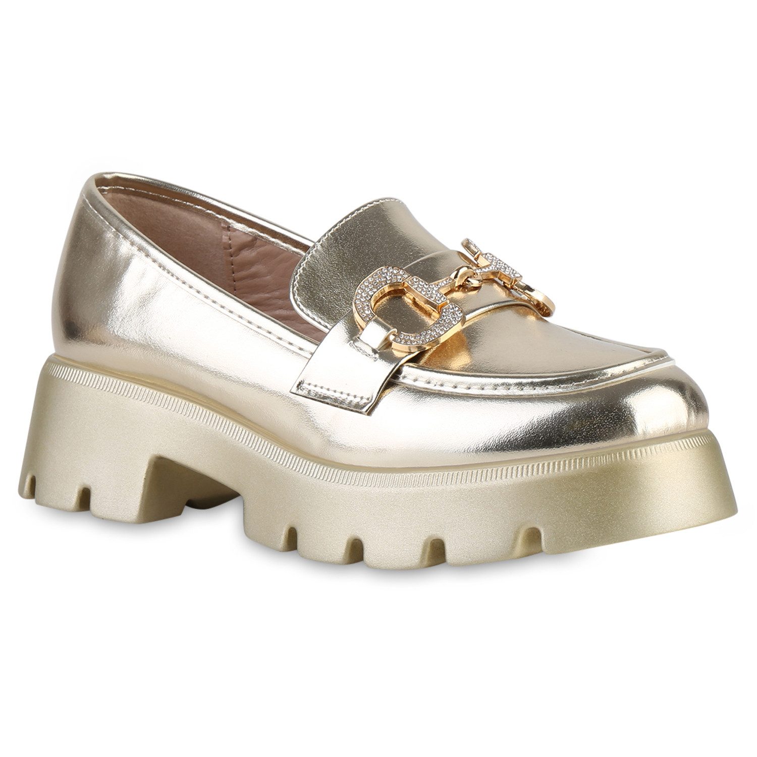 VAN HILL 841545 Outdoorschuh Damen Plateauschuhe Halbschuhe Slippers Strass günstig online kaufen