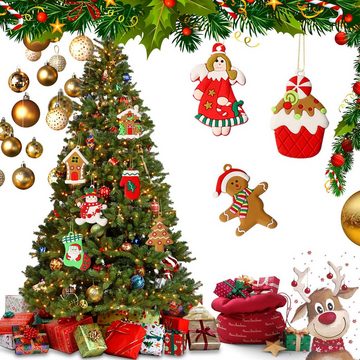 CALIYO Christbaumschmuck Weihnachtsbaumschmuck, 12 Stück, traditionelles Lebkuchen-Männchen (21-tlg), Weihnachtsbaumschmuck, Anhänger