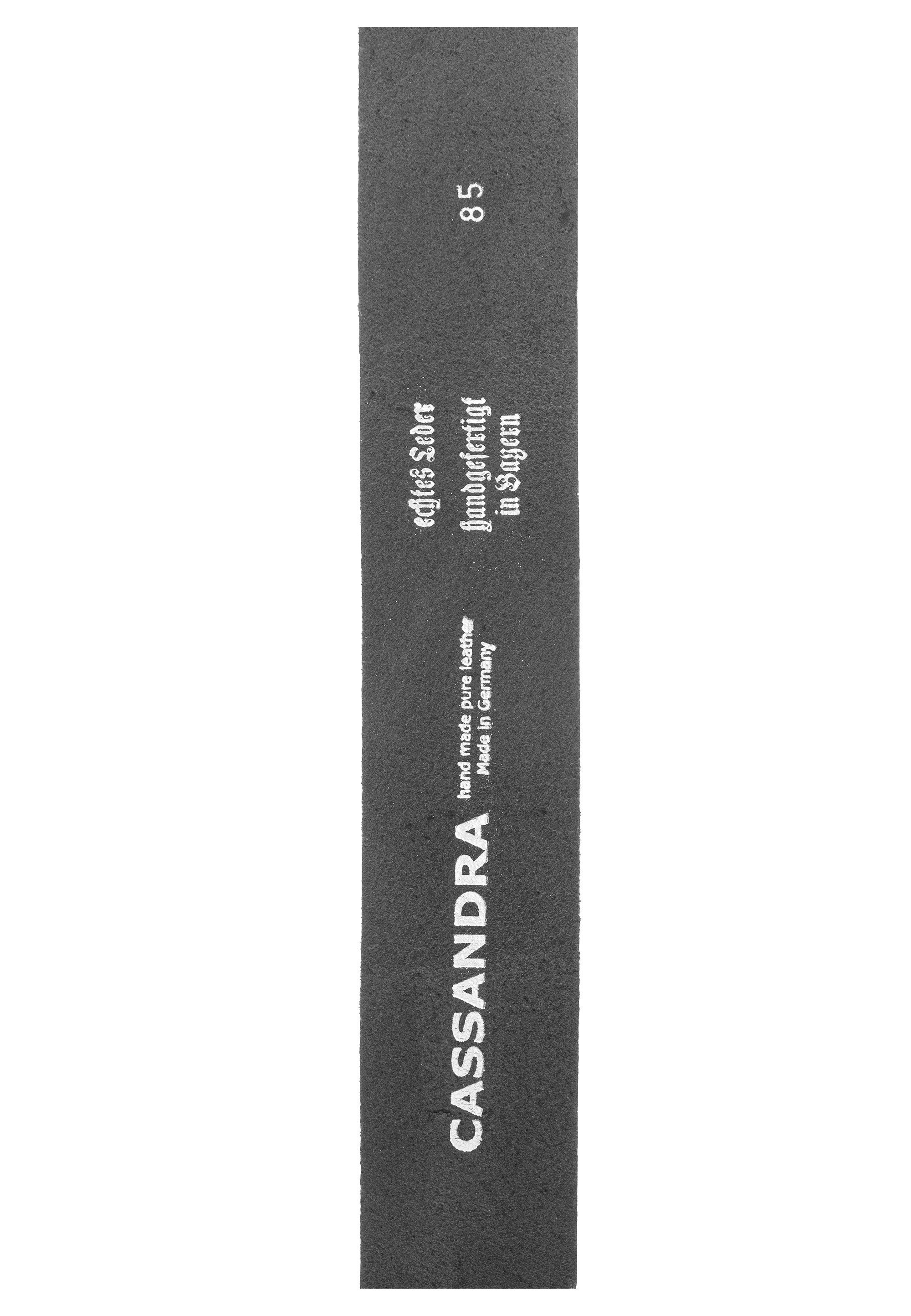 Cassandra Accessoires Gürtelriemen Druckknopfriemen mit - Schlaufe, schwarz - MADE GERMANY 4cm IN