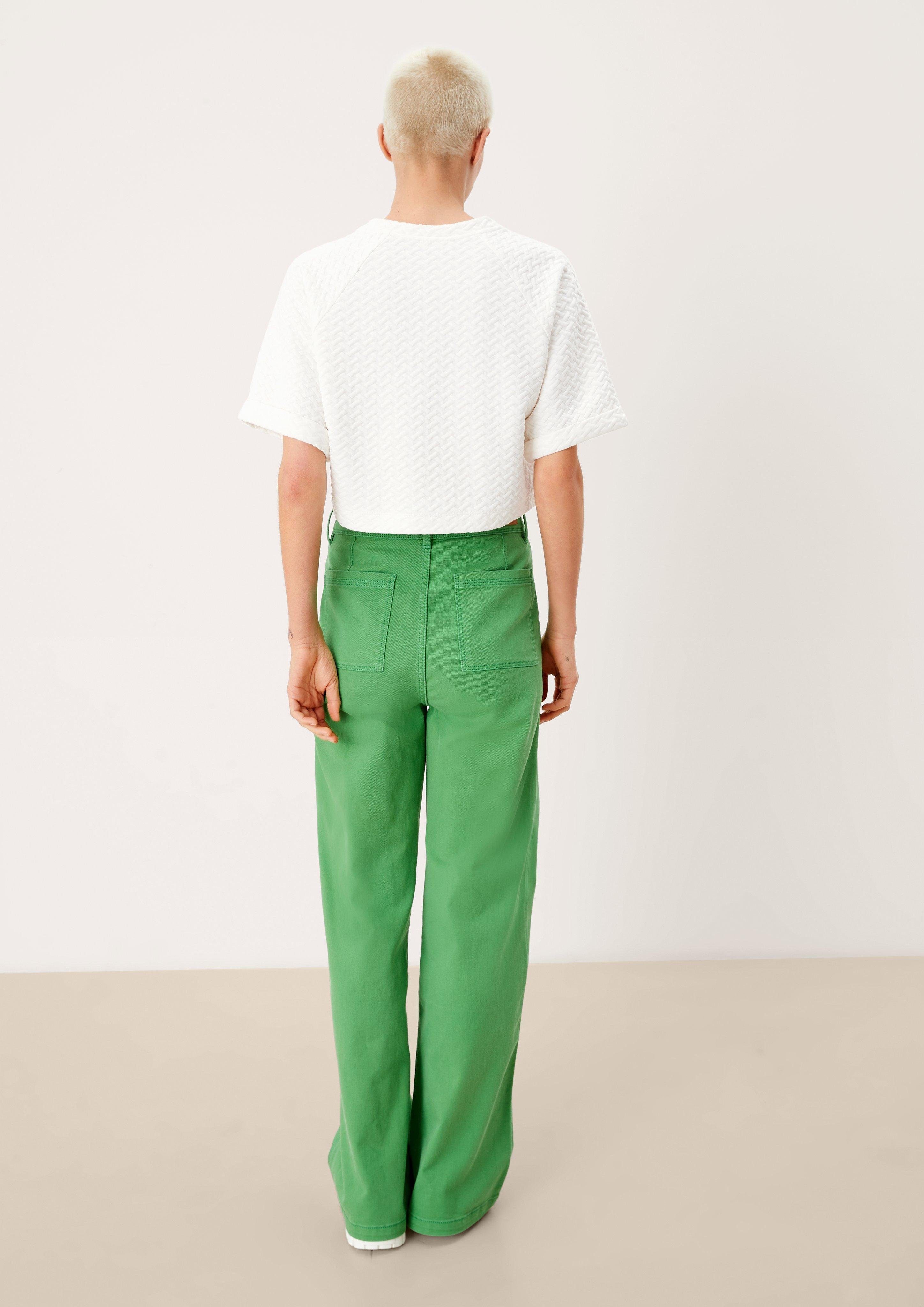 im Cropped-Style s.Oliver off-white Kurzarmshirt Shirt