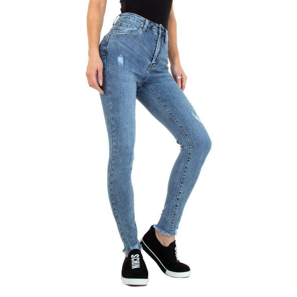 Skinny-fit-Jeans in Hellblau Ital-Design Freizeit Damen Jeans Skinny Jeansstoff Stretch