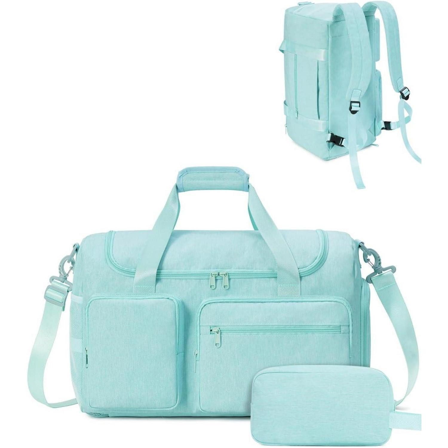 LuxusKollektion Weekender Reisetasche Damen Herren 27L Handgepäck Verbesserte Version-mintgrün