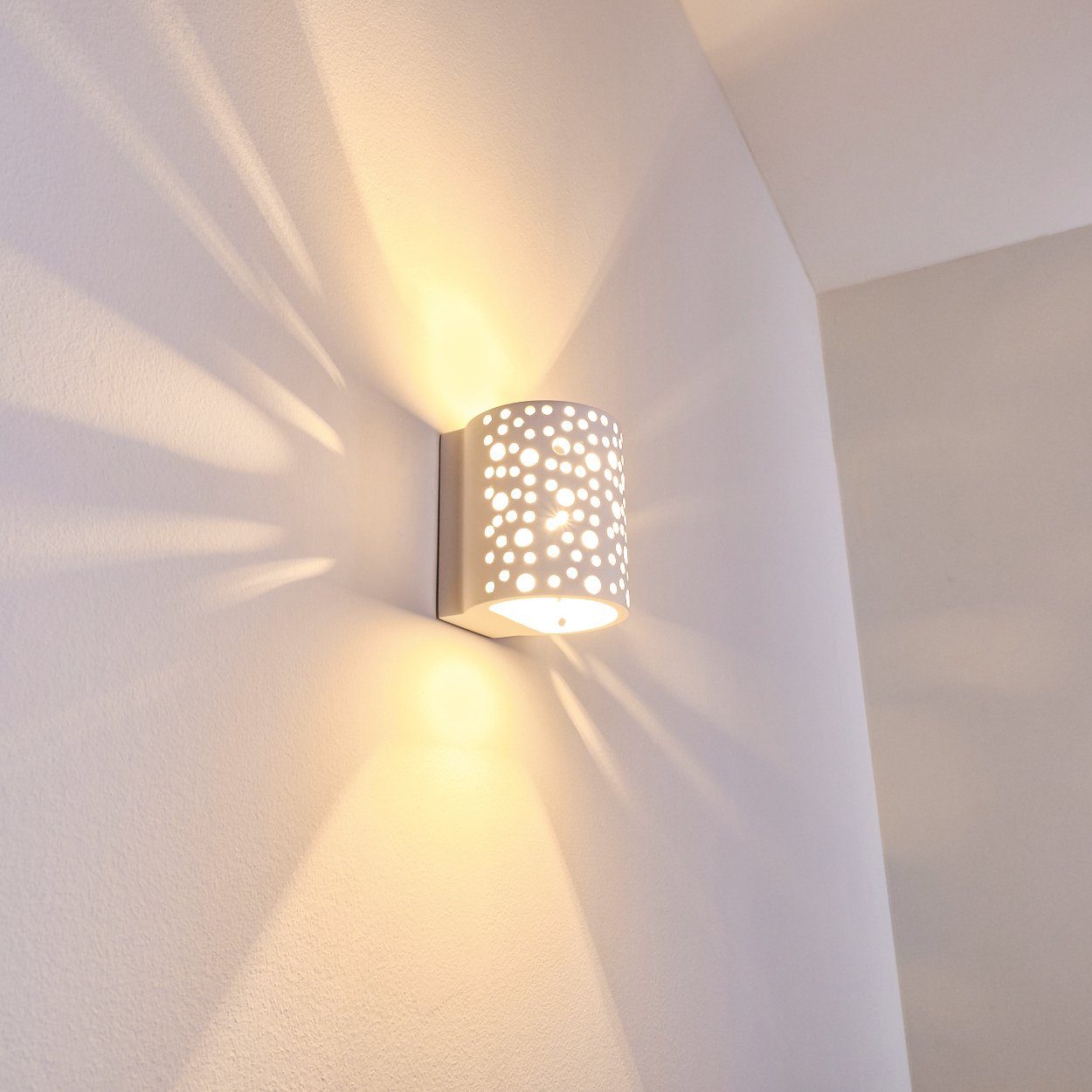 Keramik ist mit diese Wandlampe ohne weiß, Farben Leuchtmittel, aus Wandlampe Lichteffekt, »Cuvara« Lampe Wandleuchte bemalbar hofstein