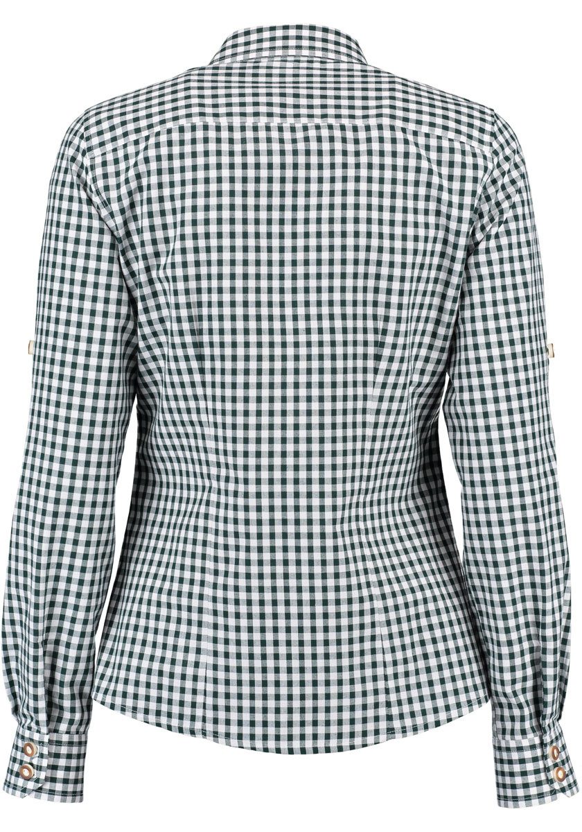 OS Trachten Trachtenbluse Qorru Taillierte Langarmbluse mit Hirsch-Stickere günstig online kaufen