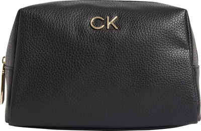 Calvin Klein Kosmetiktasche RE-LOCK COSMETIC POUCH PBL, mit goldfarbenen Details