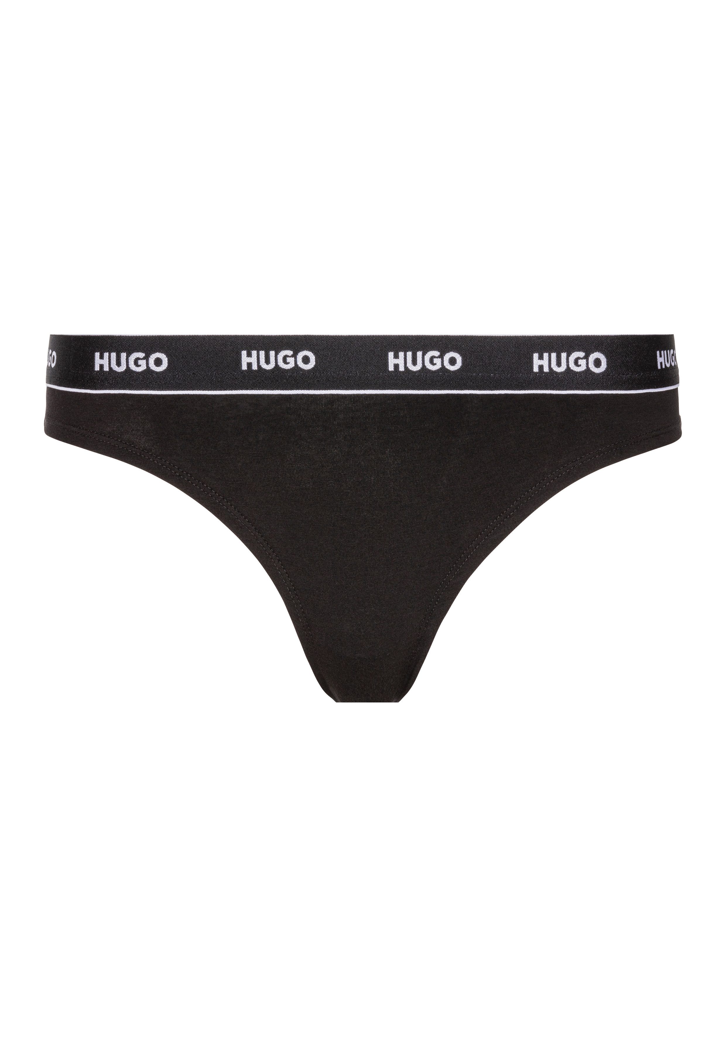 HUGO T-String TRIPLET THONG STRIPE (Packung, 3-St., 3) mit Logoschriftzug auf dem Bund
