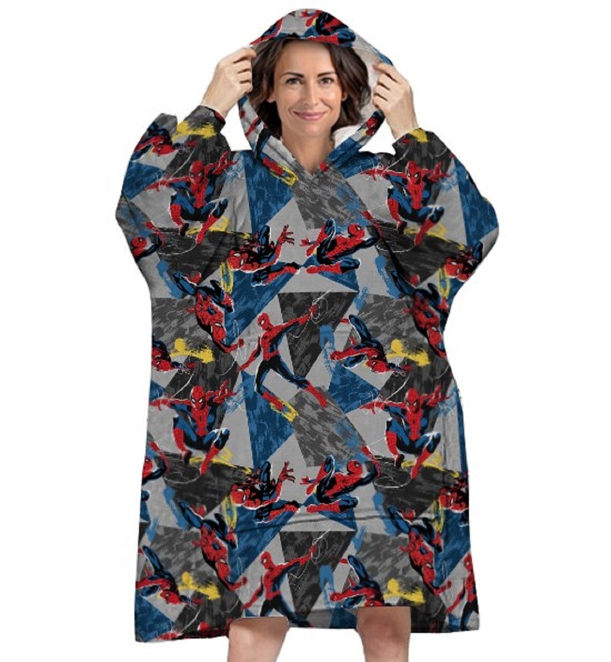 Spiderman Poncho - Bequemer Überwurf mit Kapuze für Erwachsene in Einheitsgröße (1-St) leicht zusammenfaltbar, vielseitig nutzbar
