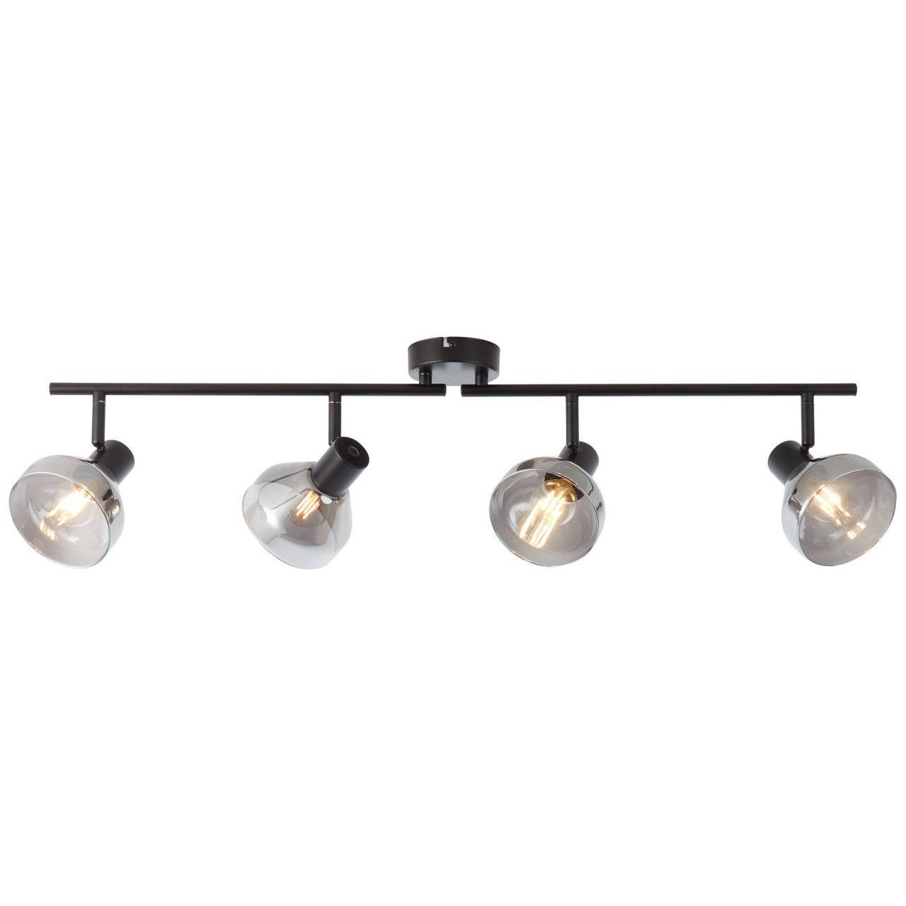 Reflekt, E14, schwarzmatt/rauchglas D45, 4x 4flg 18W Brilliant Spotrohr Reflekt Deckenleuchte Lampe