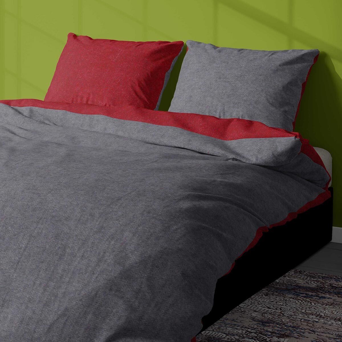 TRAUMSCHLAF Bettwäsche Melangebiber, Biber, 3 teilig, moderner Wende-Look f günstig online kaufen