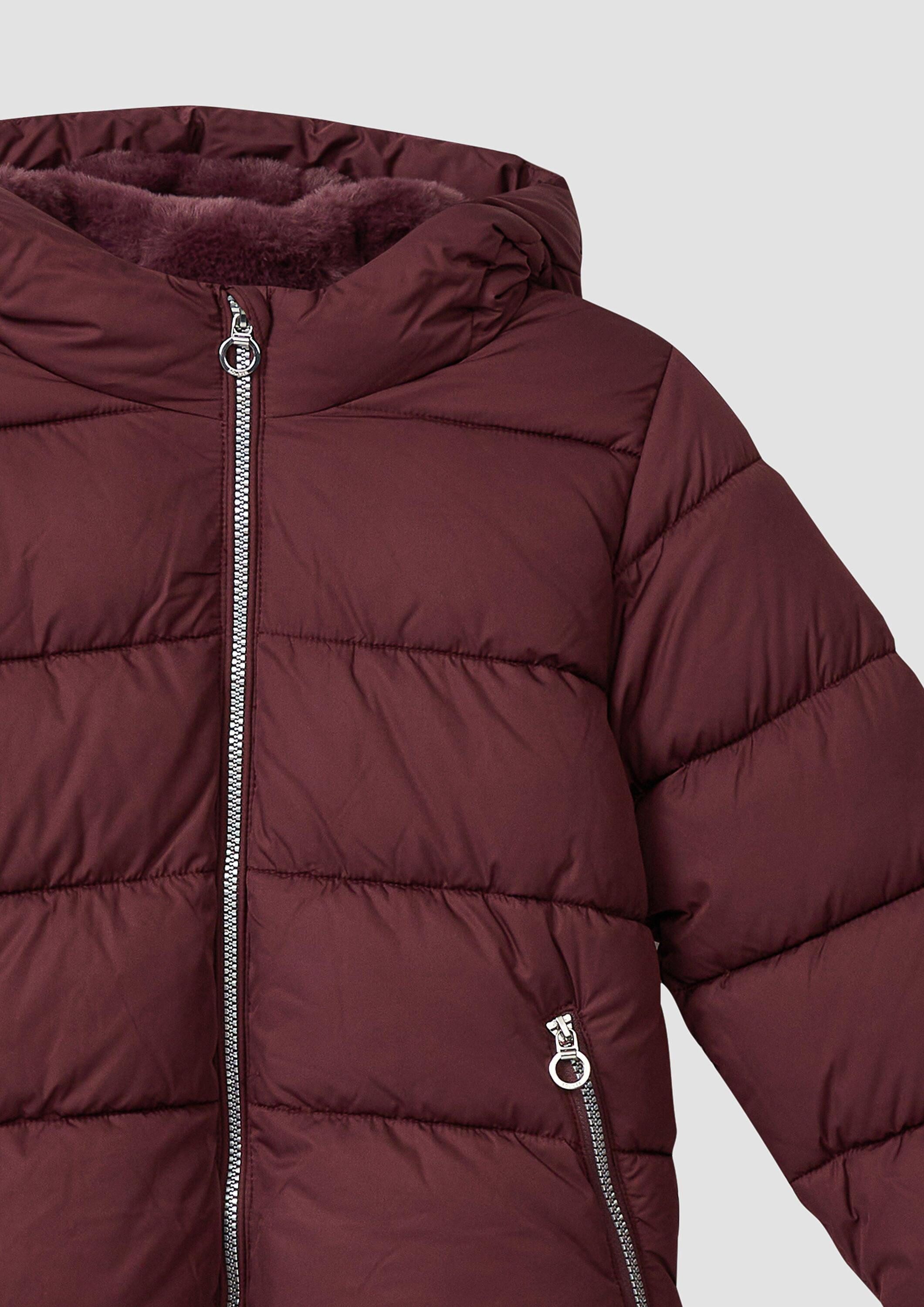 s.Oliver Winterjacke Outdoor-Jacke Wattierte Steppjacke mit Plüsch- und Fleecefutter