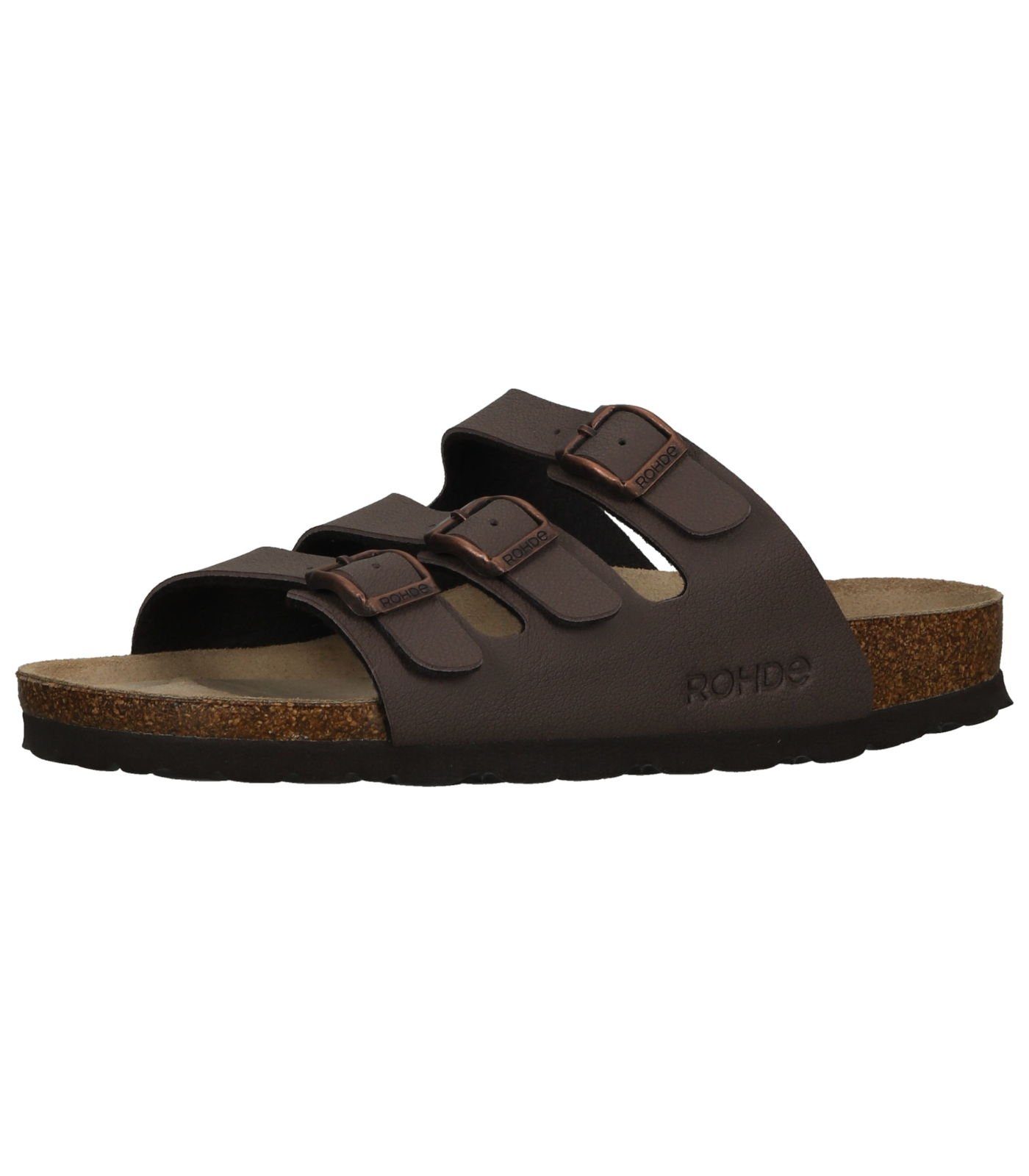 Rohde Pantoletten Lederimitat Riemchensandalette Mocca