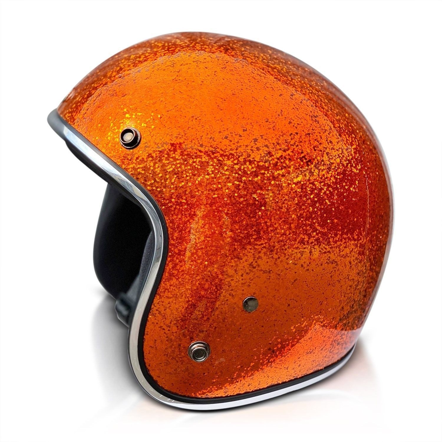 Alpha Speeds Motorradhelm ATELIER — Flake Golden Amber, Jethelm Fiberglas • Metal-Flake Orange, nur ca. 800 g, inkl. herausnehmbare Wangenpolster, Slim & Smart  – Bild 2 von 2