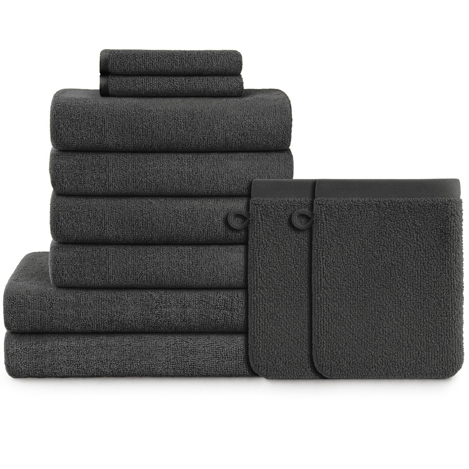 Blumtal Handtuch Set Blumtal 10 Teilig - Handtücher Set 100% Baumwolle, weich und saugstark, Frottee (10er Set), 2 Bade-, 4 Hand-, 2 Gästetücher + 2 Waschlappen