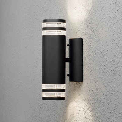 KONSTSMIDE Deckenleuchte Moderne Wandleuchte Modena aus Aluminium in schwarz, mit doppeltem, keine Angabe, Leuchtmittel enthalten: Nein, warmweiss, Aussenlampe, Aussenwandleuchte, Outdoor-Leuchte