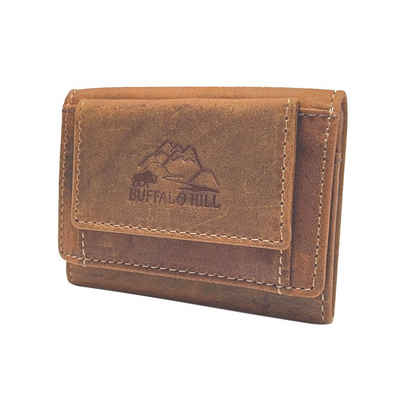 Buffalo Hill Mini Geldbörse Büffelleder Portemonnaie >7<