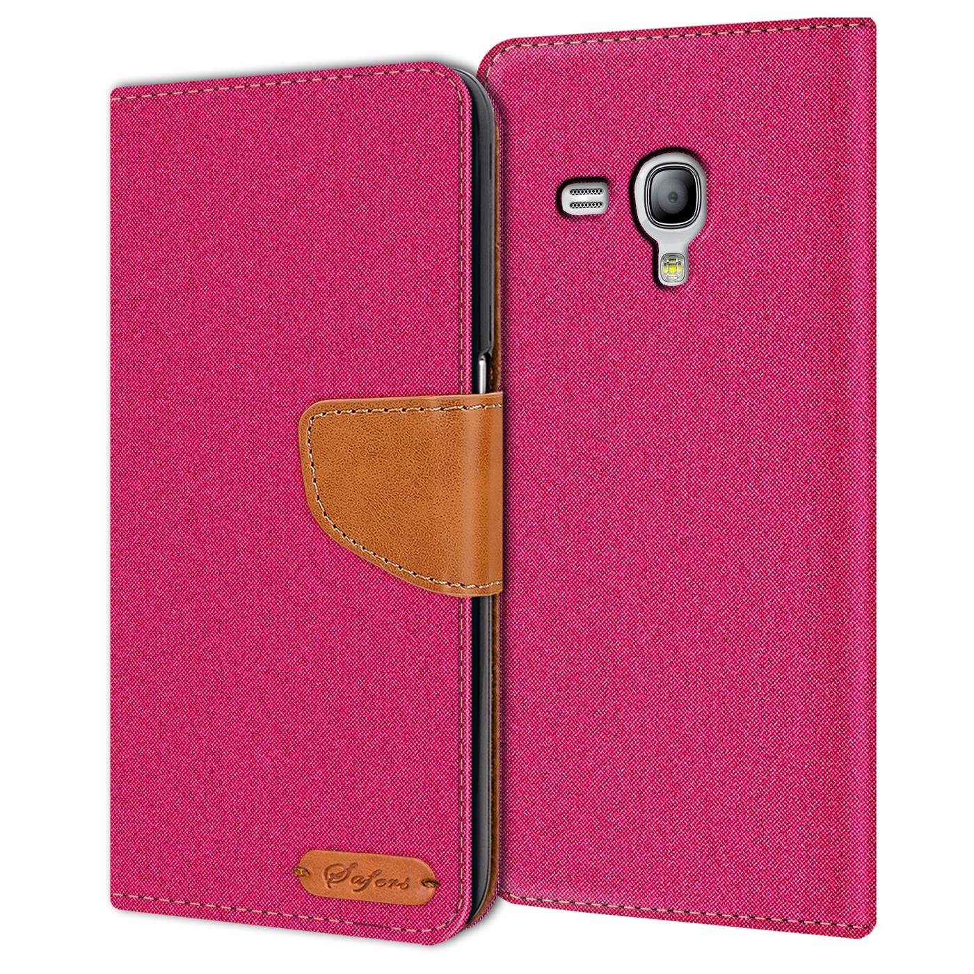 CoolGadget Handyhülle Flip Case Wallet Cover Book Tasche für Samsung Galaxy S3 Mini 4 Zoll, Handy Tasche mit Kartenfach Book Schutzhülle