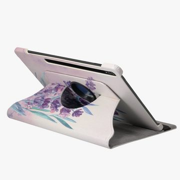 kwmobile Tablet-Hülle Hülle für Samsung Galaxy Tab S7 Plus / Tab S7 FE, 360° Tablet Schutzhülle Cover Case - Lavendel Design