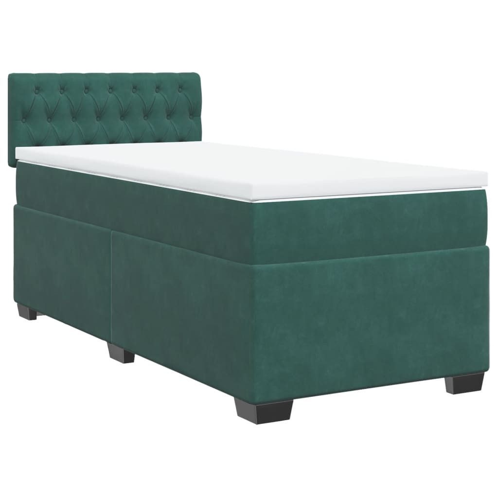 vidaXL Bett Boxspringbett mit Matratze Dunkelgrün günstig online kaufen