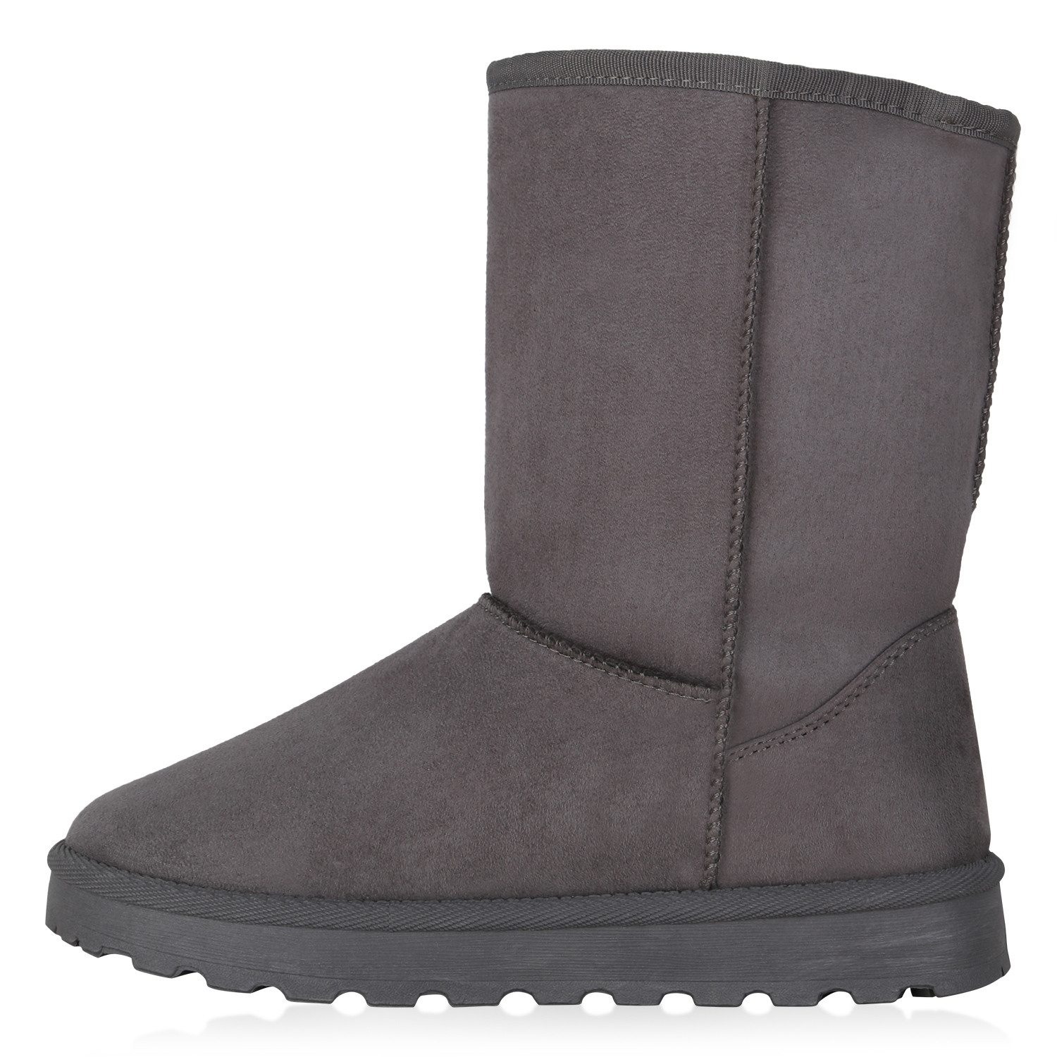 VAN HILL 836446 Schlupfboots Damen Warm Gefütterte Schlupfstiefeletten Profil-Sohle