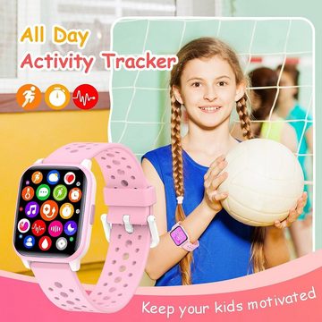 LAMA Smartwatch (1,4 Zoll), Kinder Fitnessuhr Wasserdicht Sportuhr Pulsmesser Aktivitätstracker
