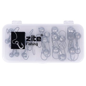 Zite Jighaken Sortiment Light 24 Stück in Box - 3,5-14g - Jigheads für Gummifische