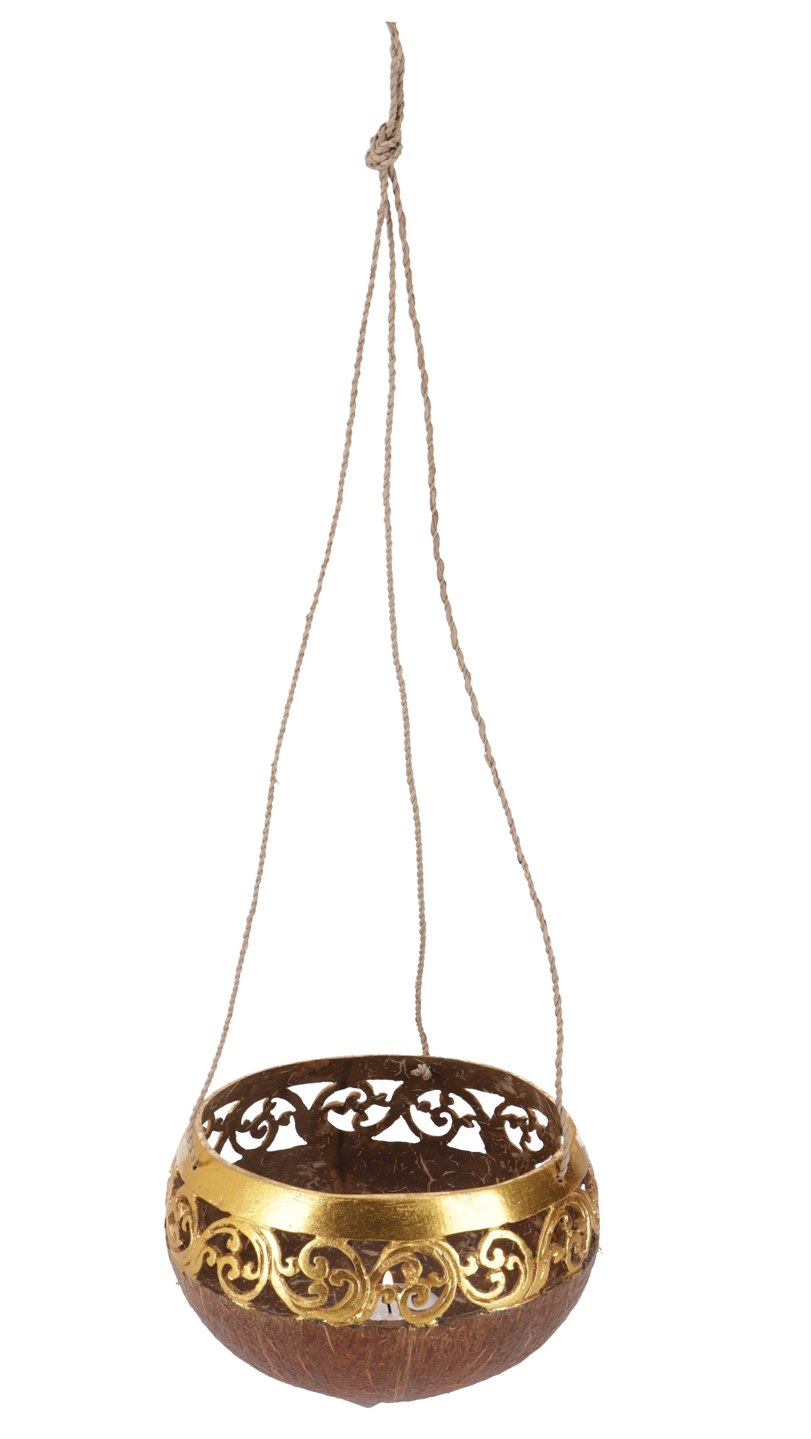 Guru-Shop Windlicht Kokosnuss Teelicht zum Hängen, Dekotopf -.. günstig online kaufen